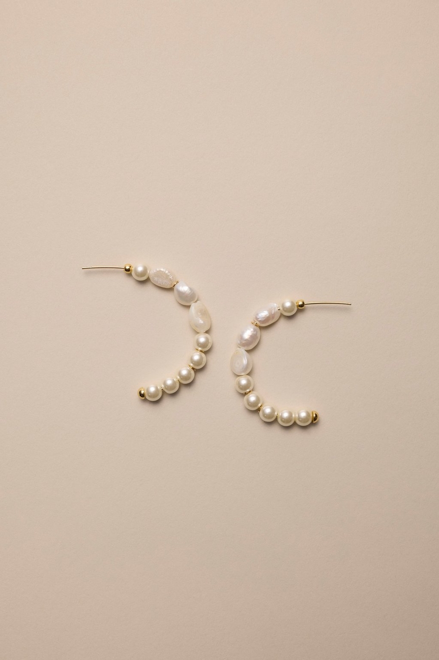 pearl hoop earrings